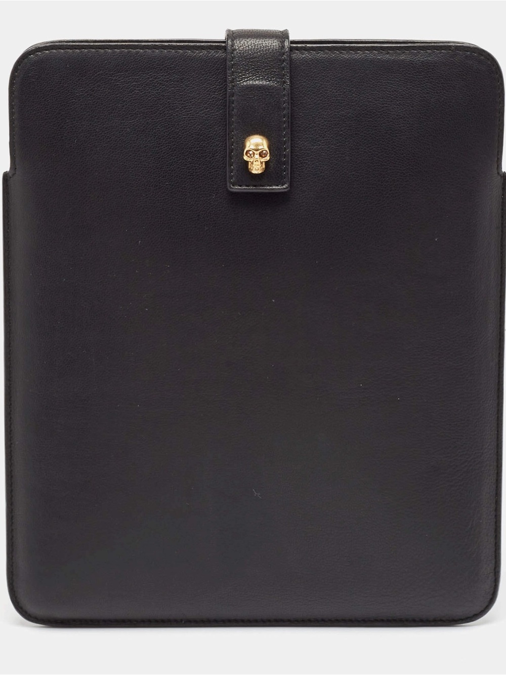 Alexander McQueen Leather iPad Sleeve with Gold Skull